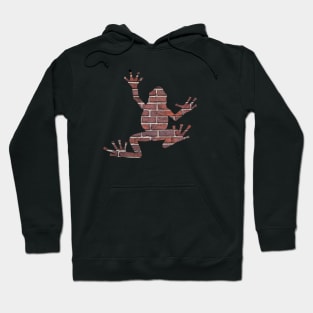 textured with a red brick wall pattern - minimal design Hoodie